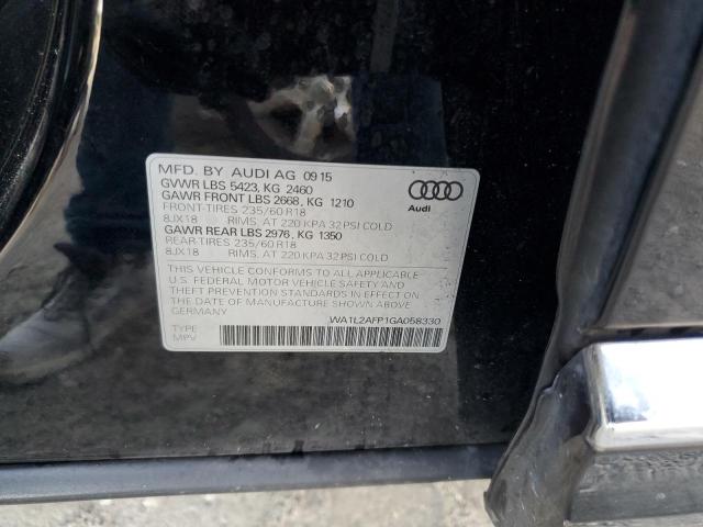 Photo 10 from auction – 2016 AUDI Q5 PREMIUM with VIN WA1L2AFP1GA058330