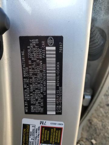 Photo 10 from auction – 2009 TOYOTA CAMRY BASE with VIN 4T1BE46K79U858500