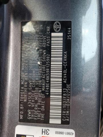 Photo 10 from auction – 2009 TOYOTA CAMRY BASE with VIN 4T4BE46K59R125982