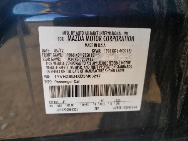 Photo 10 from auction – 2013 MAZDA 6 TOURING with VIN 1YVHZ8EHXD5M03217
