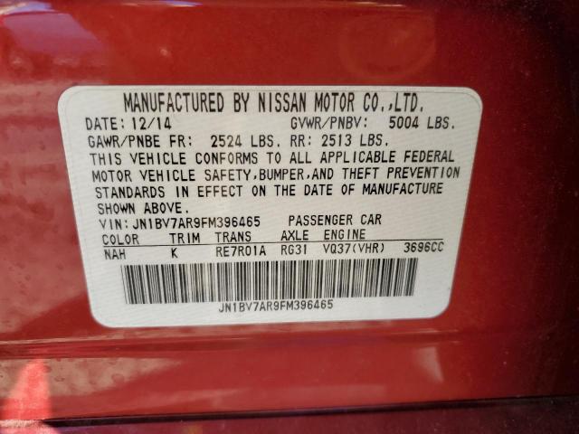 Photo 10 from auction – 2015 INFINITI Q50 BASE with VIN JN1BV7AR9FM396465