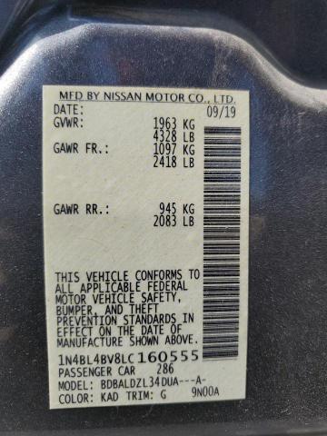 Photo 10 from auction – 2020 NISSAN ALTIMA S with VIN 1N4BL4BV8LC160555