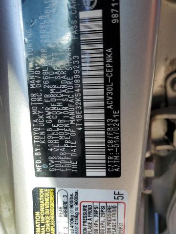 Photo 10 from auction – 2004 TOYOTA CAMRY LE with VIN 4T1BE32K54U899233