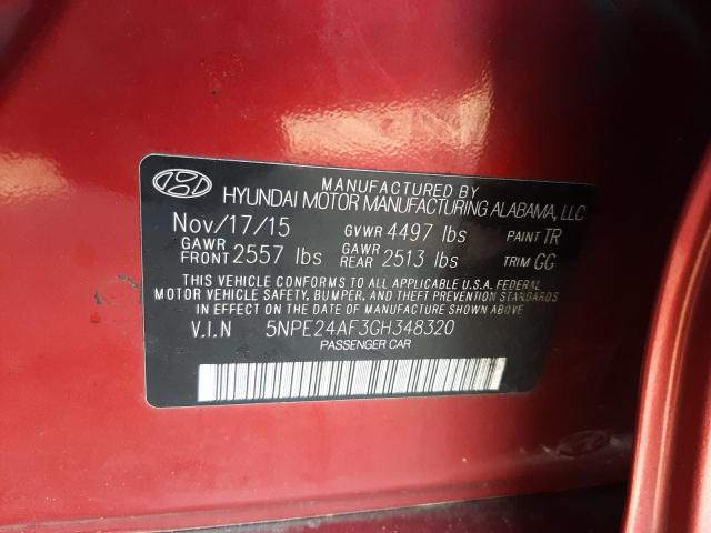 Photo 10 from auction – 2016 HYUNDAI SONATA SE with VIN 5NPE24AF3GH348320