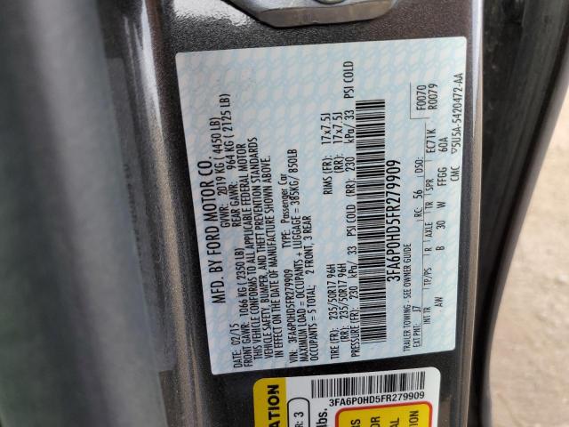 Photo 10 from auction – 2015 FORD FUSION SE with VIN 3FA6P0HD5FR279909