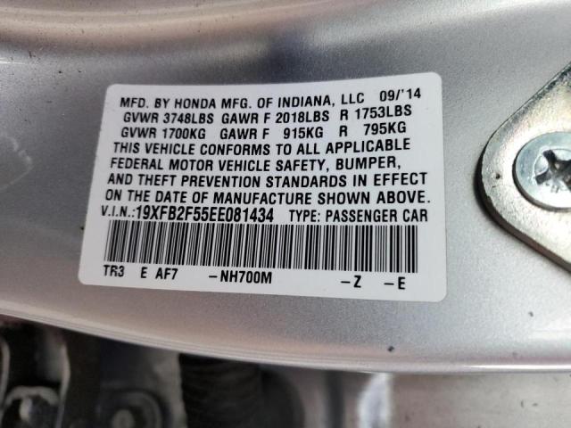 Photo 10 from auction – 2014 HONDA CIVIC LX with VIN 19XFB2F55EE081434