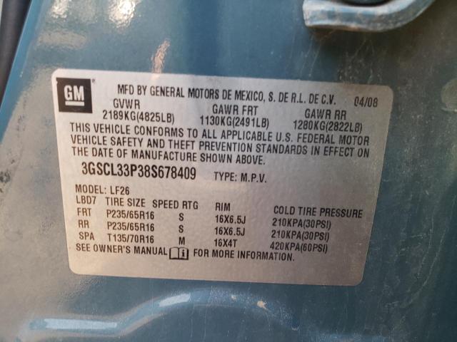 Photo 10 from auction – 2008 SATURN VUE XE with VIN 3GSCL33P38S678409