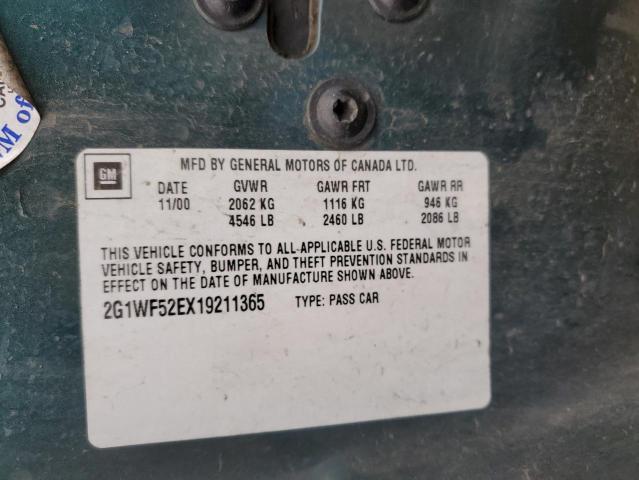 Photo 10 from auction – 2001 CHEVROLET IMPALA with VIN 2G1WF52EX19211365