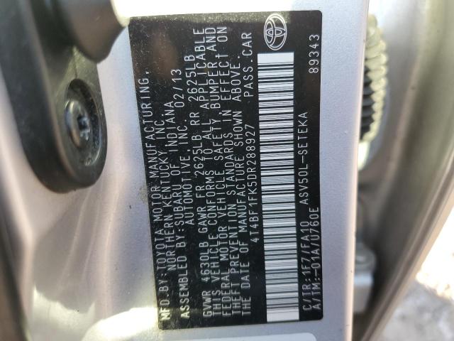 Photo 10 from auction – 2013 TOYOTA CAMRY L with VIN 4T4BF1FK5DR288927