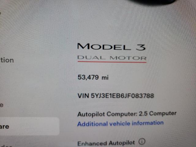 Photo 8 from auction – 2018 TESLA MODEL 3 with VIN 5YJ3E1EB6JF083788