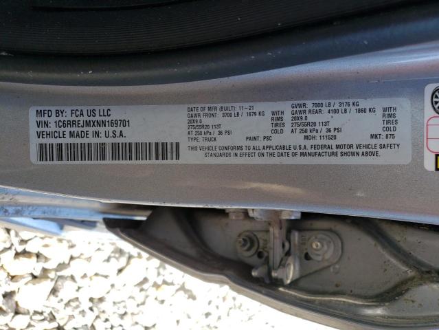 Photo 10 from auction – 2022 RAM 1500 LARAM with VIN 1C6RREJMXNN169701