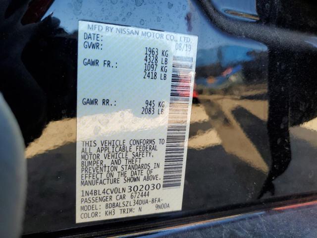 Photo 10 from auction – 2020 NISSAN ALTIMA SR with VIN 1N4BL4CV0LN302030