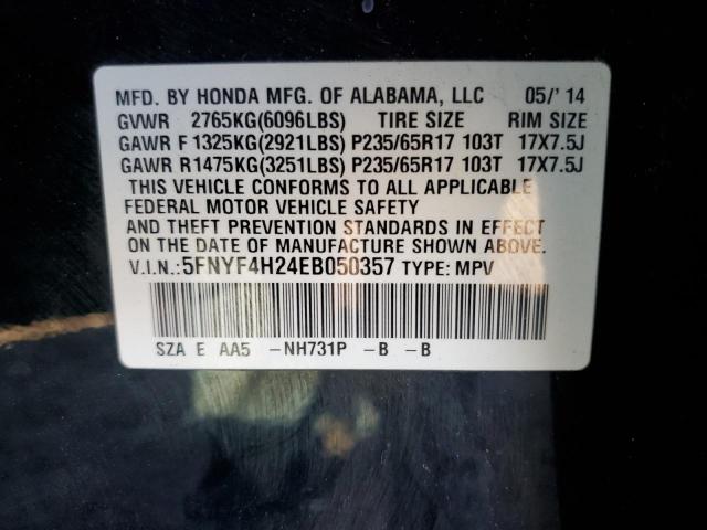 Photo 10 from auction – 2014 HONDA PILOT LX with VIN 5FNYF4H24EB050357