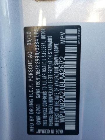 Photo 10 from auction – 2011 PORSCHE CAYENNE S with VIN WP1AB2A21BLA42672