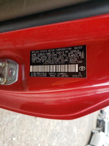 Photo 10 from auction – 2007 TOYOTA YARIS with VIN JTDJT923675110751