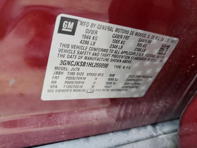 Photo 10 from auction – 2017 CHEVROLET TRAX LS with VIN 3GNCJKSB1HL269098