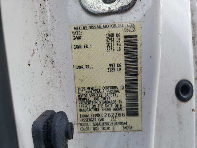 Photo 10 from auction – 2012 NISSAN ALTIMA S with VIN 1N4AL2EP0CC262266