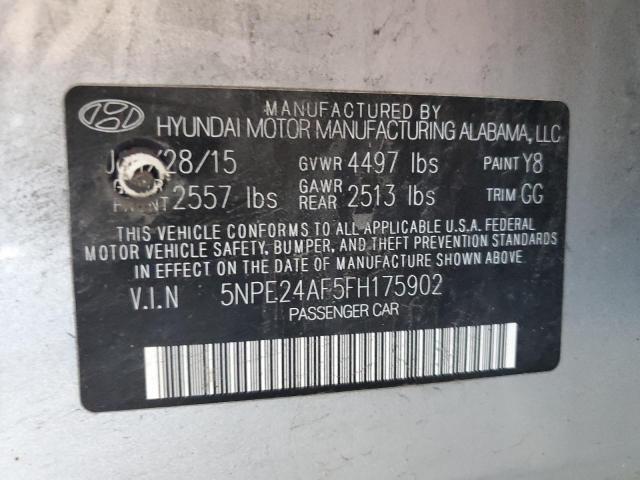 Photo 10 from auction – 2015 HYUNDAI SONATA SE with VIN 5NPE24AF5FH175902