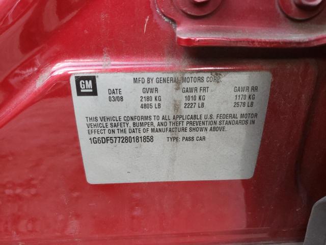 Photo 10 from auction – 2008 CADILLAC CTS with VIN 1G6DF577280181858