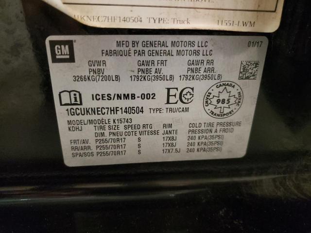 Photo 10 from auction – 2017 CHEVROLET SILVERADO with VIN 1GCUKNEC7HF140504