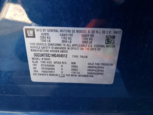 Photo 10 from auction – 2017 CHEVROLET SILVERADO with VIN 3GCUKTEC1HG494912