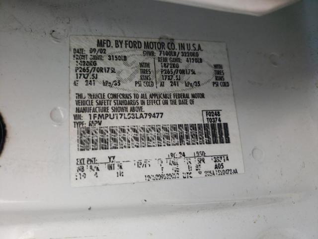 Photo 10 from auction – 2003 FORD EXPEDITION with VIN 1FMPU17L53LA79477