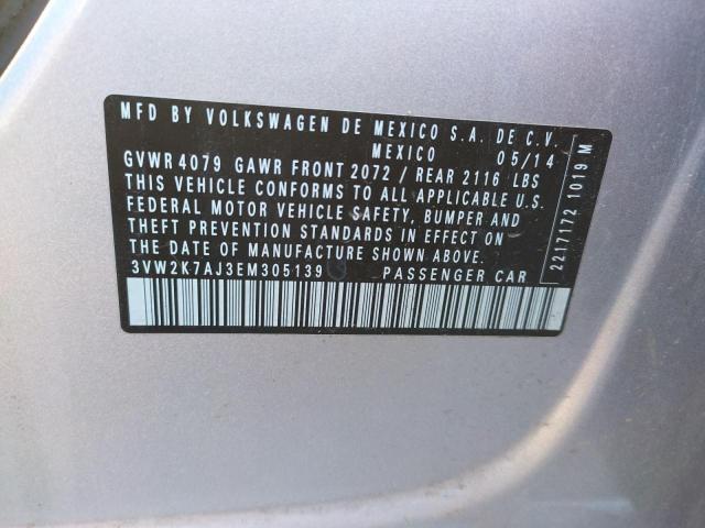 Photo 10 from auction – 2014 VOLKSWAGEN JETTA BASE with VIN 3VW2K7AJ3EM305139