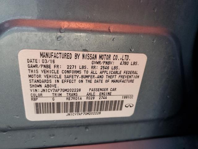Photo 10 from auction – 2016 INFINITI Q50 BASE with VIN JN1CV7AP7GM202228