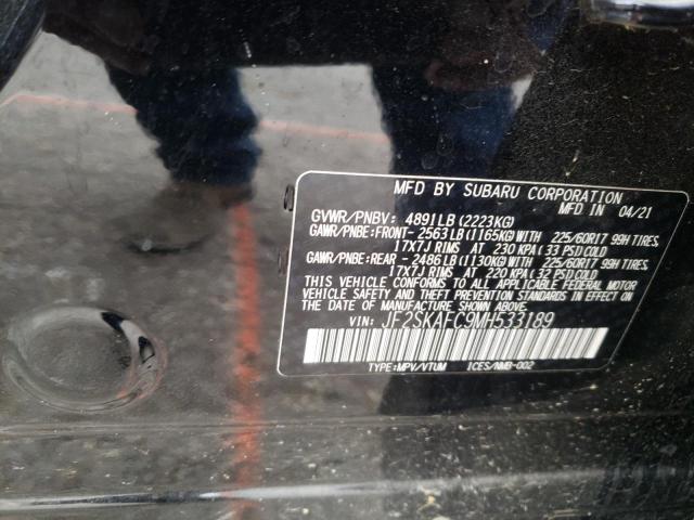 Photo 10 from auction – 2021 SUBARU FORESTER P with VIN JF2SKAFC9MH533189