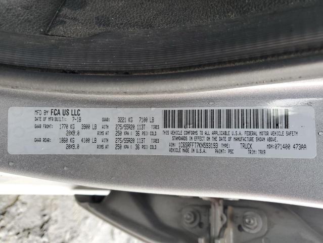 Photo 10 from auction – 2019 RAM 1500 BIG H with VIN 1C6SRFFT7KN593193