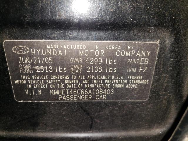 Photo 10 from auction – 2006 HYUNDAI SONATA GL with VIN KMHET46C66A108403