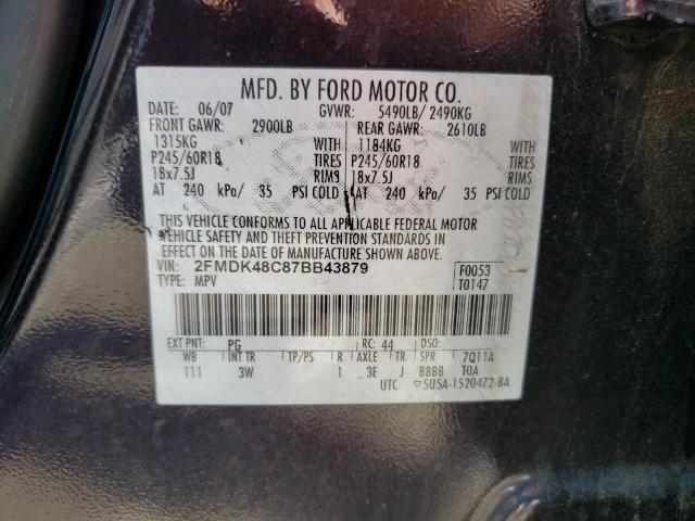 Photo 10 from auction – 2007 FORD EDGE SEL with VIN 2FMDK48C87BB43879
