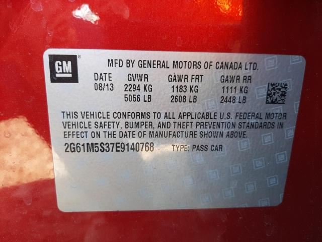 Photo 10 from auction – 2014 CADILLAC XTS LUXURY with VIN 2G61M5S37E9140768