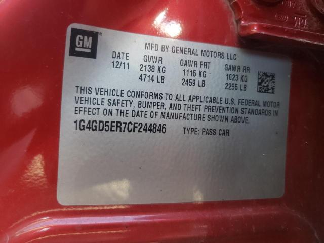 Photo 10 from auction – 2012 BUICK LACROSSE P with VIN 1G4GD5ER7CF244846