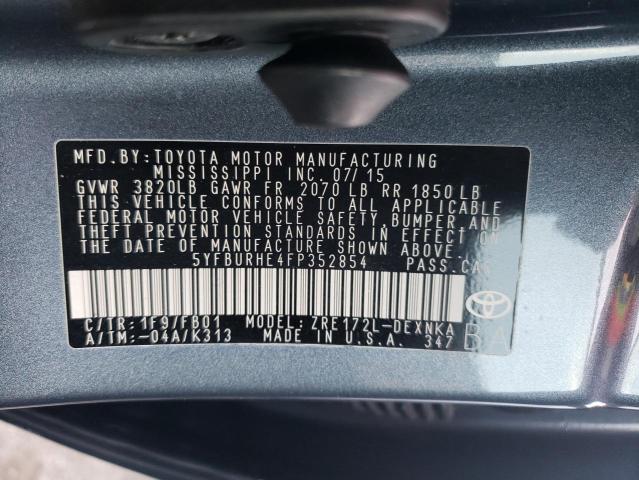 Photo 10 from auction – 2015 TOYOTA COROLLA with VIN 5YFBURHE4FP352854