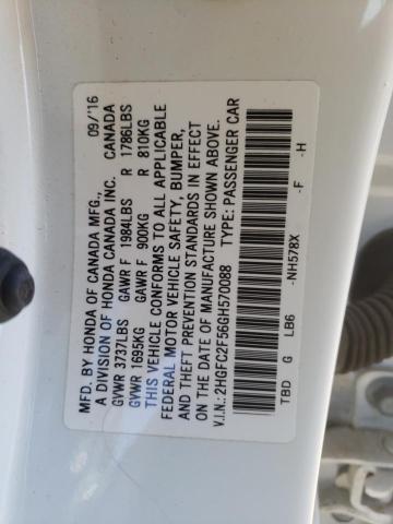 Photo 10 from auction – 2016 HONDA CIVIC with VIN 2HGFC2F56GH570088