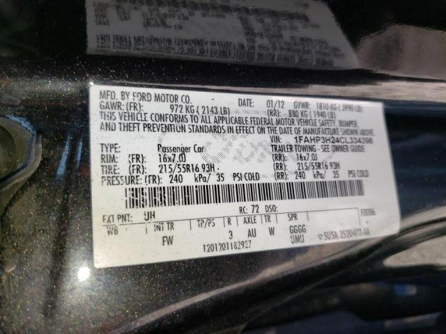 Photo 10 from auction – 2012 FORD FOCUS SEL with VIN 1FAHP3H24CL334398