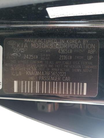 Photo 10 from auction – 2015 KIA OPTIMA LX with VIN KNAGM4A76F5652121