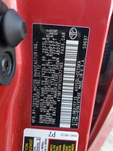 Photo 10 from auction – 2012 TOYOTA CAMRY BASE with VIN 4T1BF1FK1CU577165