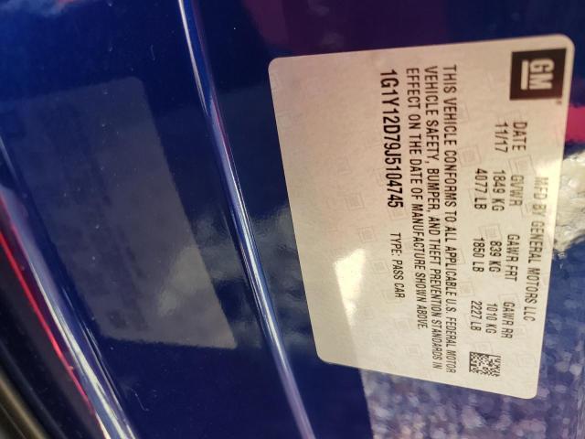 Photo 10 from auction – 2018 CHEVROLET CORVETTE G with VIN 1G1Y12D79J5104745