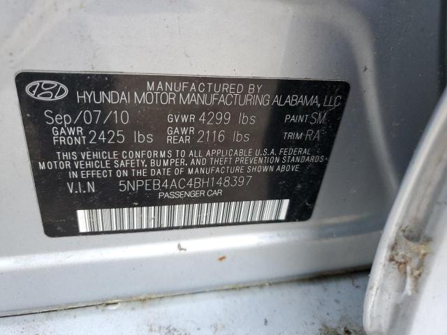 Photo 10 from auction – 2011 HYUNDAI SONATA GLS with VIN 5NPEB4AC4BH148397