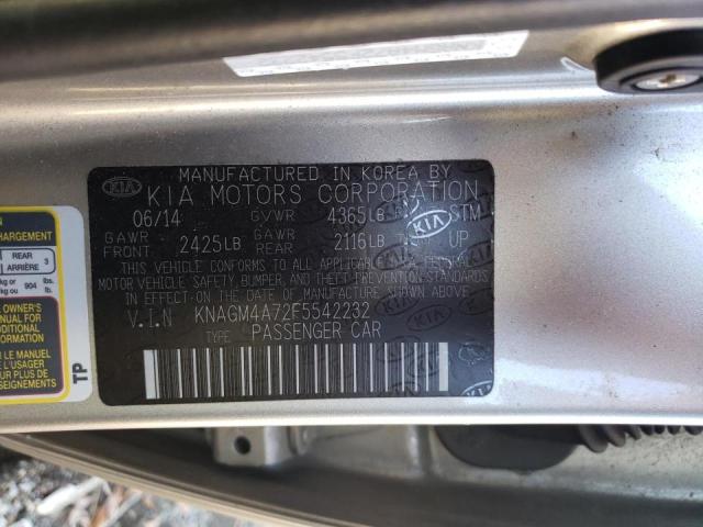 Photo 10 from auction – 2015 KIA OPTIMA LX with VIN KNAGM4A72F5542232