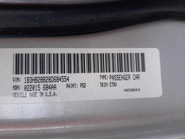 Photo 10 from auction – 2008 DODGE CALIBER with VIN 1B3HB28B28D684554