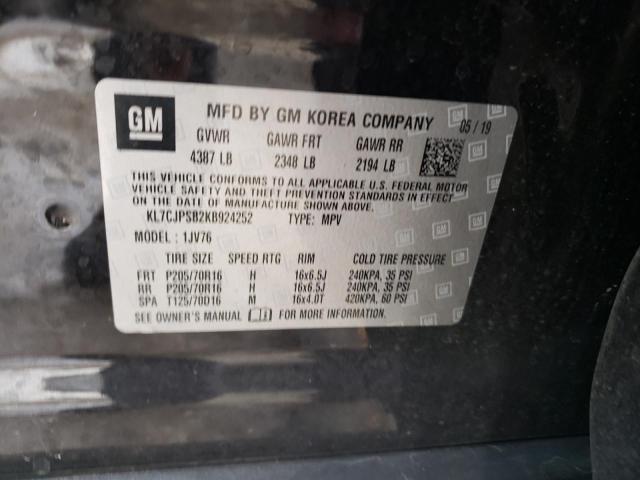 Photo 10 from auction – 2019 CHEVROLET TRAX 1LT with VIN KL7CJPSB2KB924252
