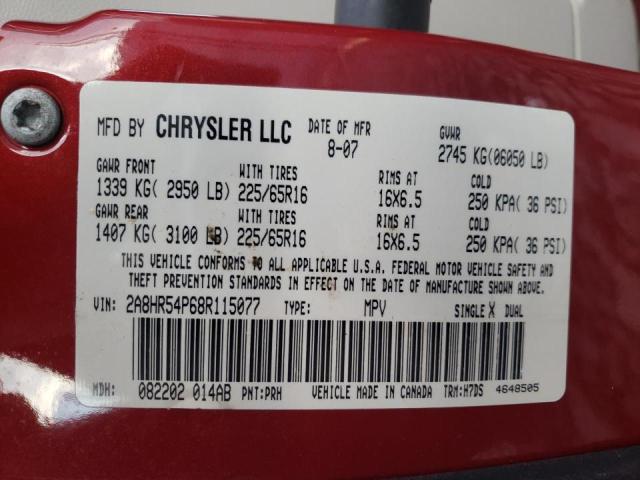 Photo 10 from auction – 2008 CHRYSLER TOWN & COU with VIN 2A8HR54P68R115077