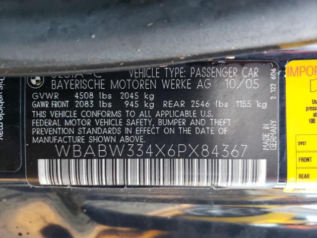 Photo 10 from auction – 2006 BMW 325 CI with VIN WBABW334X6PX84367