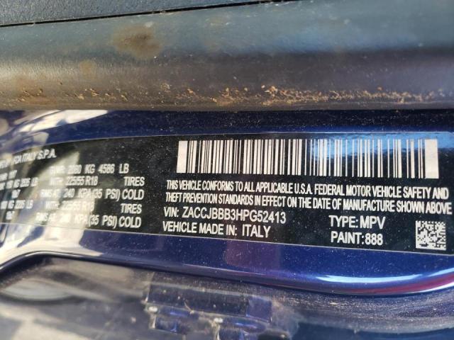 Photo 10 from auction – 2017 JEEP RENEGADE L with VIN ZACCJBBB3HPG52413