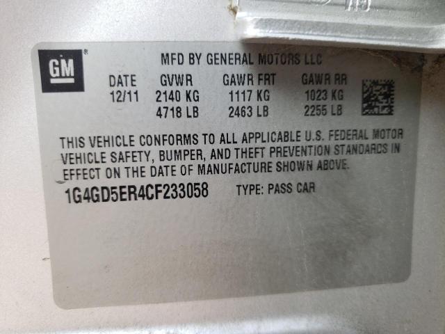 Photo 10 from auction – 2012 BUICK LACROSSE P with VIN 1G4GD5ER4CF233058