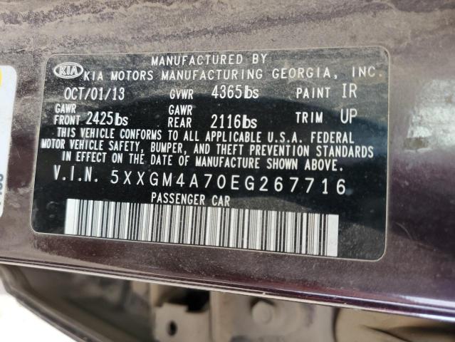 Photo 10 from auction – 2014 KIA OPTIMA LX with VIN 5XXGM4A70EG267716