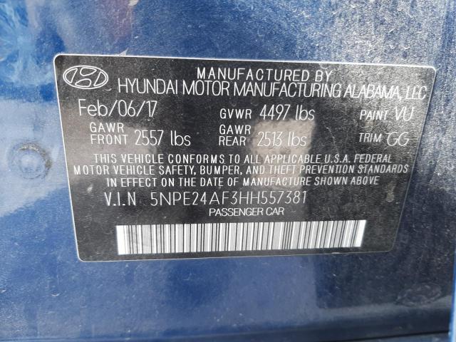 Photo 10 from auction – 2017 HYUNDAI SONATA SE with VIN 5NPE24AF3HH557381